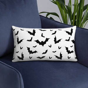 Double Sided Bat Throw Pillow Black/White