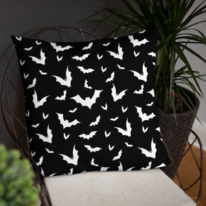 Double Sided Bat Throw Pillow Black/White