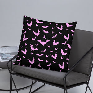 Double Sided Bat Throw Pillow Black/Pink