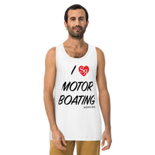Load image into Gallery viewer, I Love Motor Boating Men’s premium tank top
