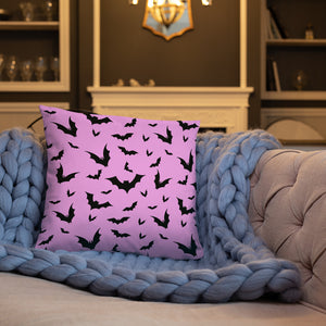 Double Sided Bat Throw Pillow Black/Pink